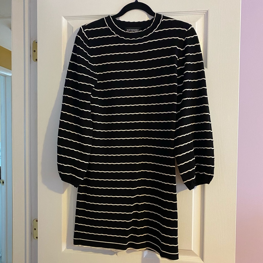 Black and white min dress